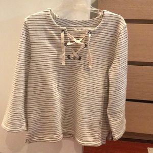 Madewell lace up  striped sweater